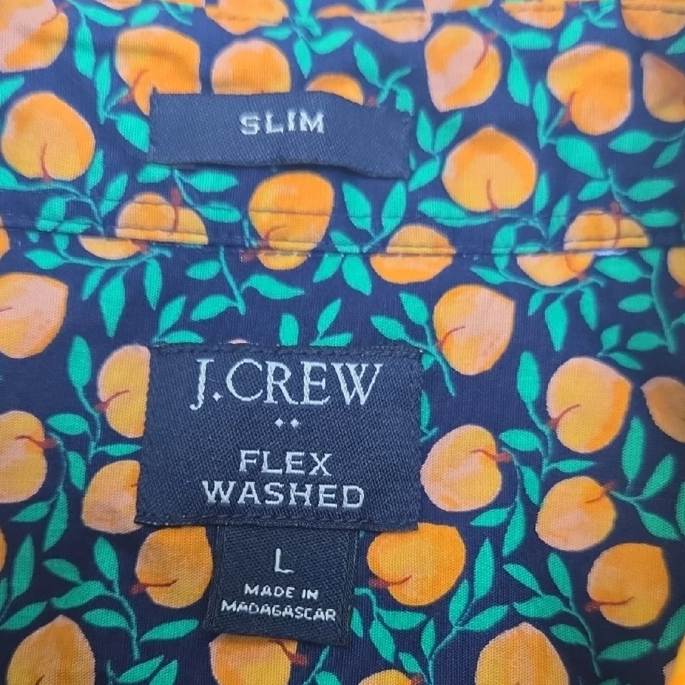 J. Crew Orange and Green Patterned Men's Shirt